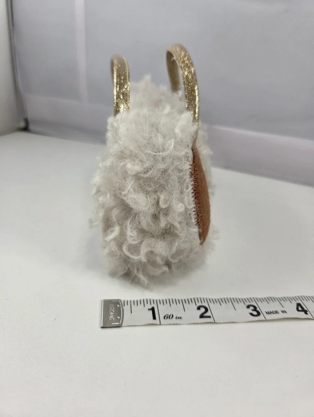 Wonder Nation Faux Fur Puppy Dog Eyeglasses Case Cream Gold Poodle
